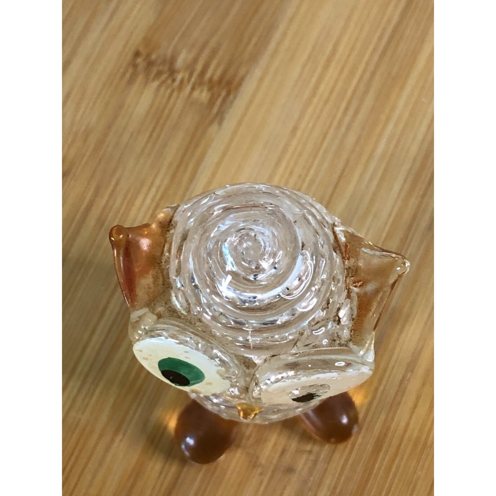 Vintage Hand Blown Art Glass Owl Figurine 2.5" Coil Glasswork - Picture 6 of 8